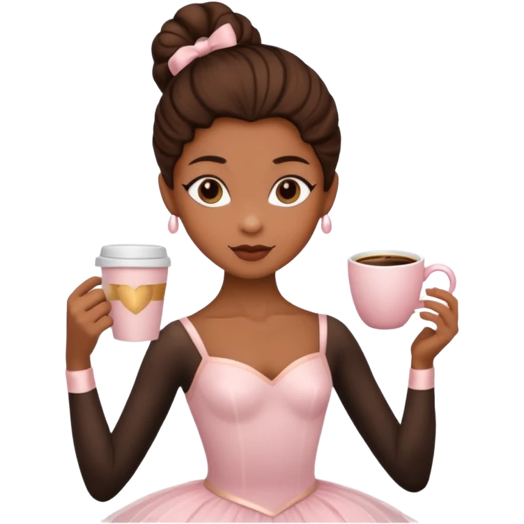Un cafe con cuerpo manos y pies y que sea una vailarina de Ballett emoji