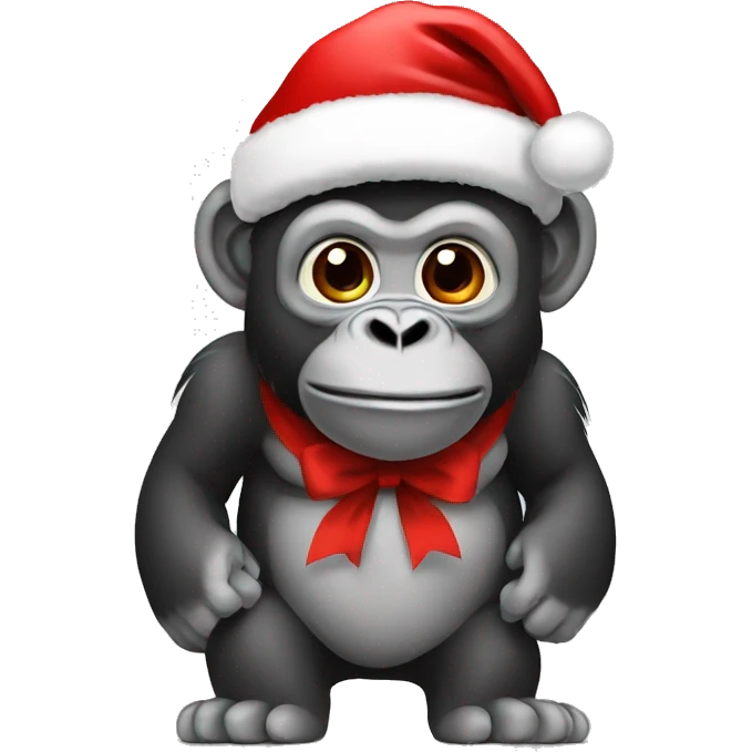 Gorilla Tag monkey with santa hat emoji