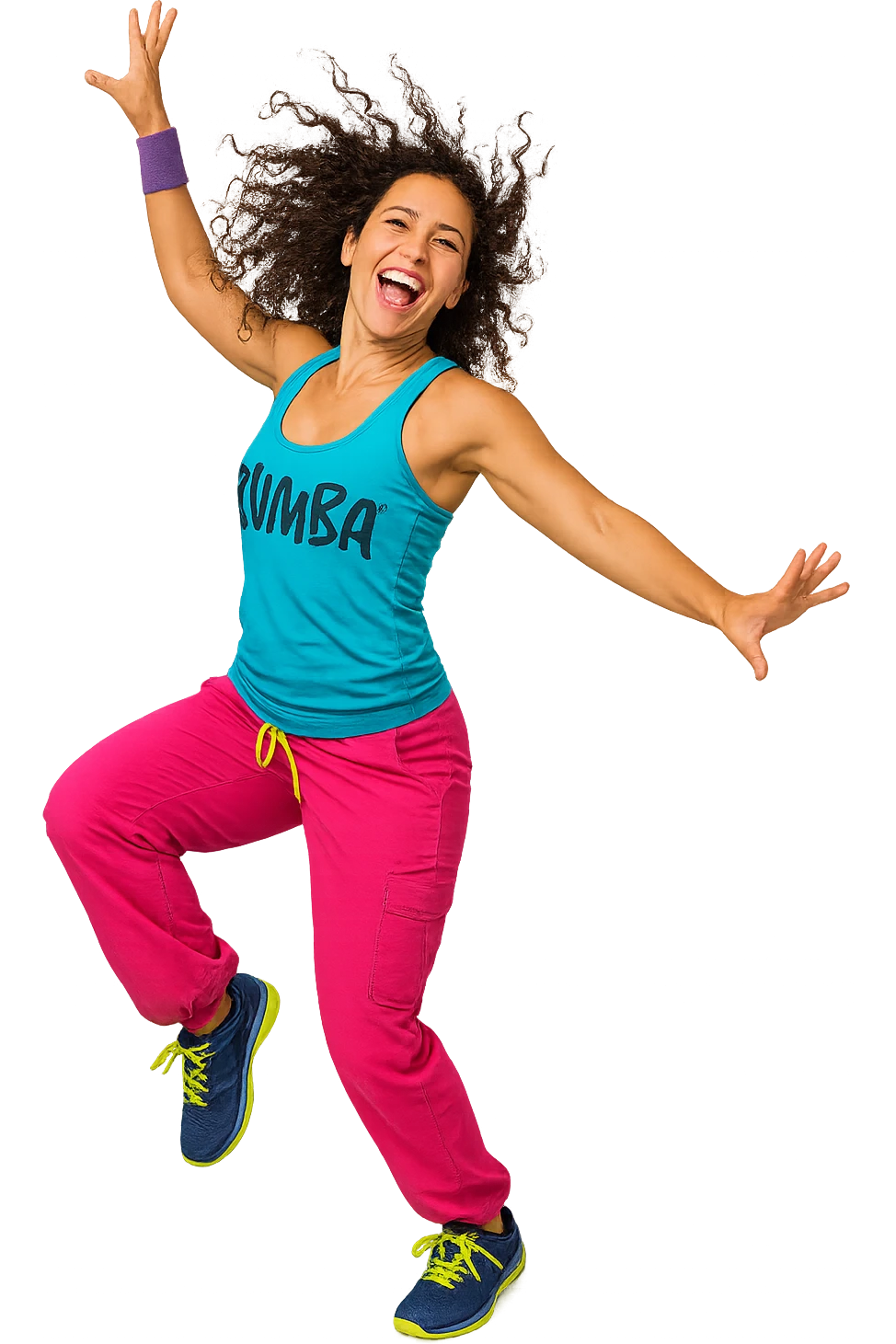 Donna che fa zumba senza sfondo emoji