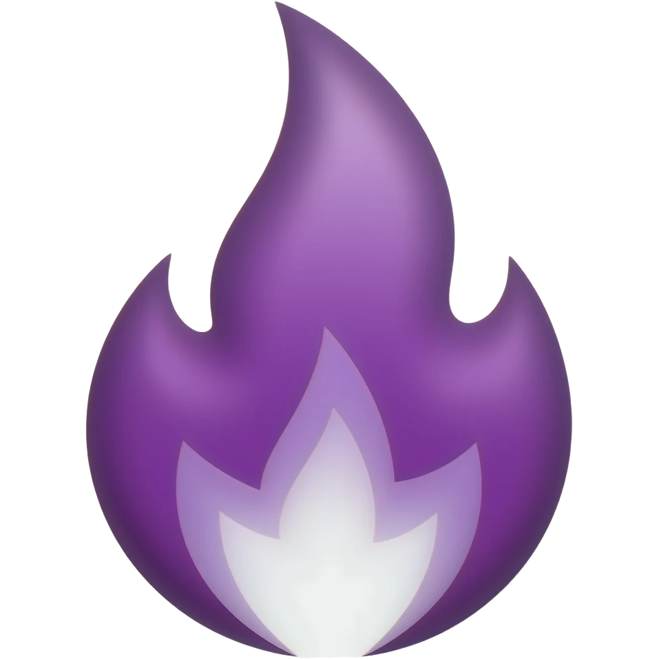 Puedes crear un emoji de un fuego morado como el de la racha de tik Tok emoji