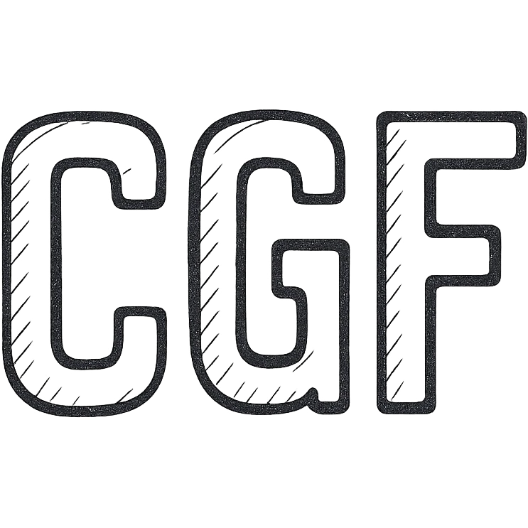 the letters CGF in bold, monospaced font, black, centered, 128x128, transparent background emoji