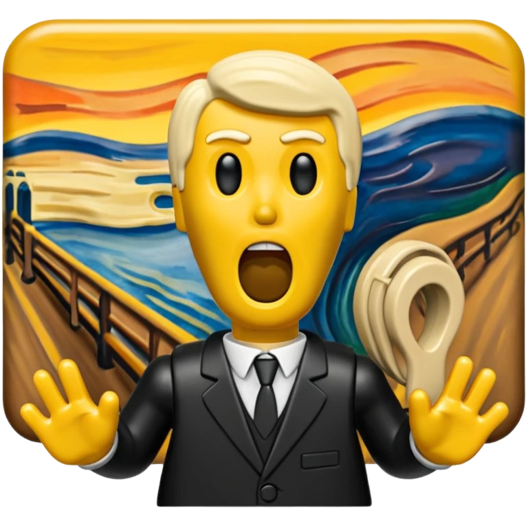 Edvard munch the scream landscape but a minifig emoji
