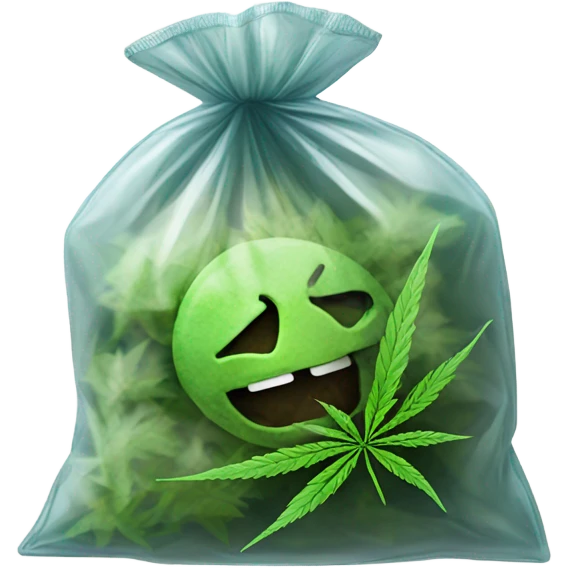 Crushed weed in a bag emoji