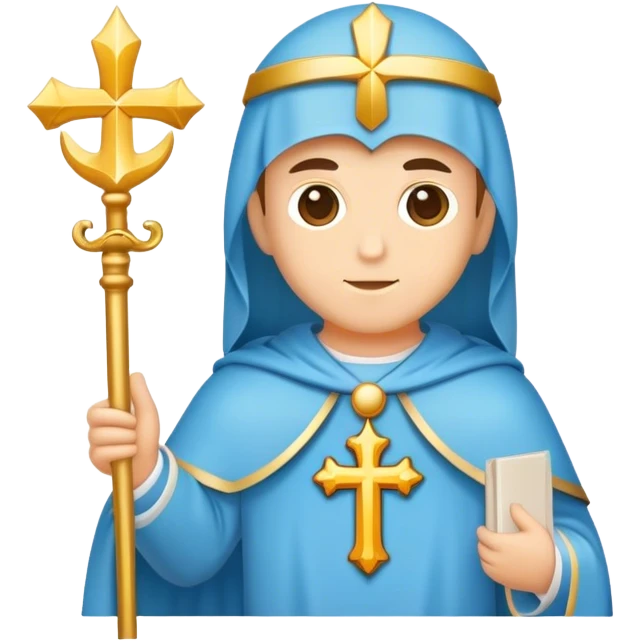 saint emblem light blue emoji