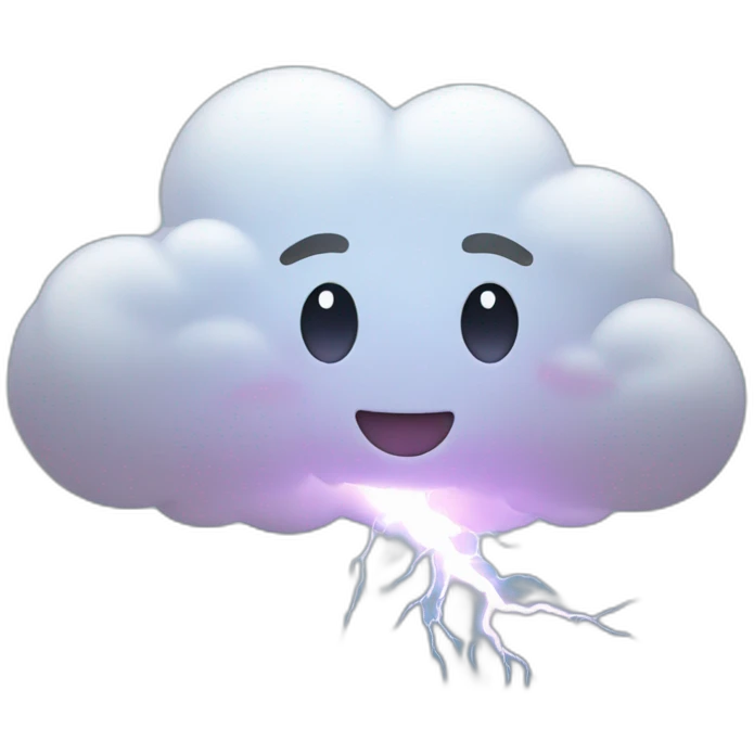 cloud with lightning emoji