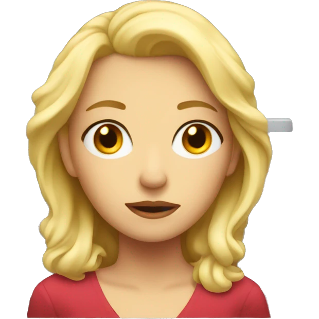 Blonde lady staring sadly out of a window emoji