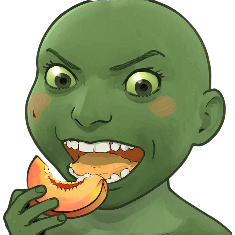 Boy eating peach messily  emoji