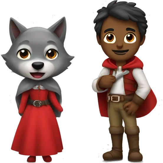 little red riding hood and the wolf emoji