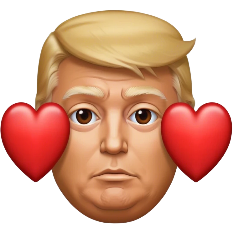 trump shows a heart emoji