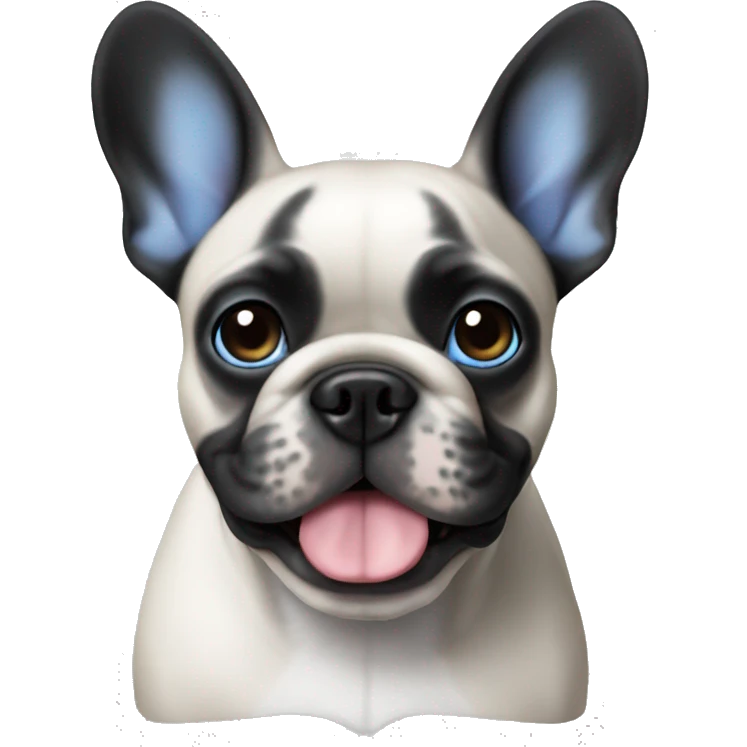 French bulldog blue emoji
