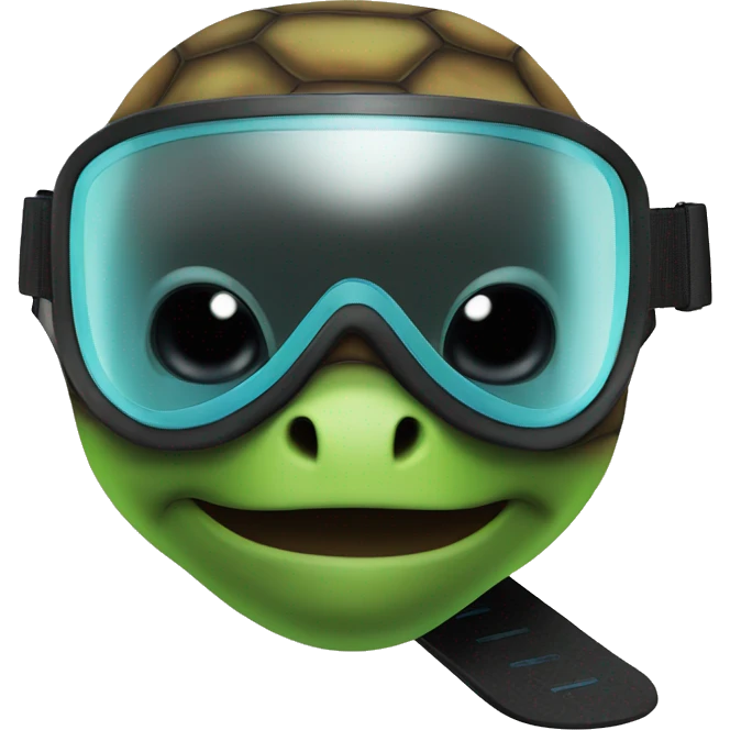 turtle with black snowboard mask emoji