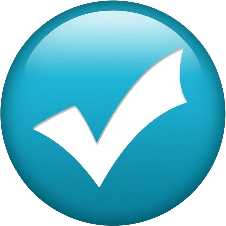 Verification emoji that check which is a white check inside a cyan circle I was an emoji copy and paste emoji