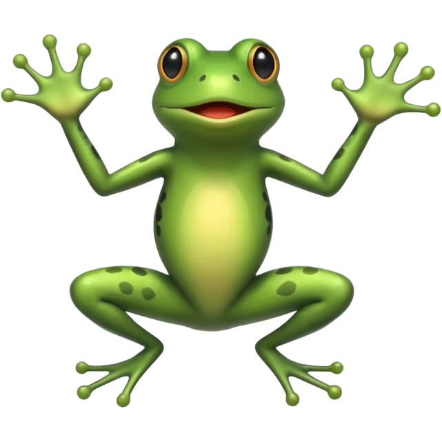 frog startled jumping backward emoji