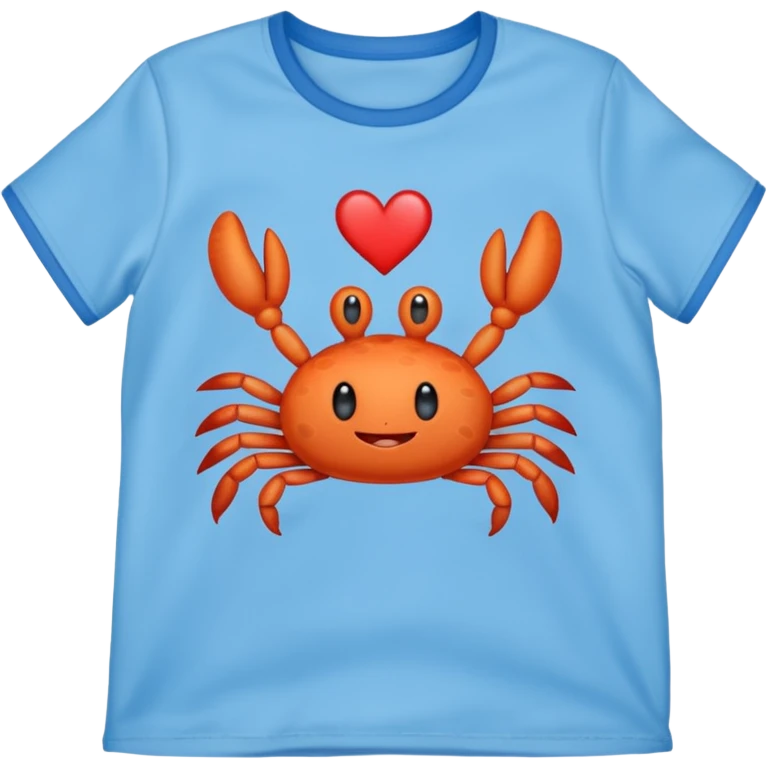 Blue shirt with I love krabby on it emoji