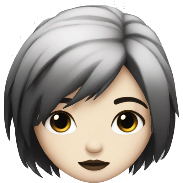emo female white skin black hair emoji