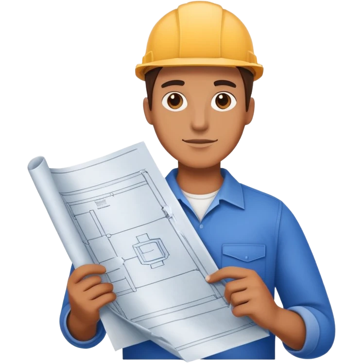 person holding a blueprint emoji