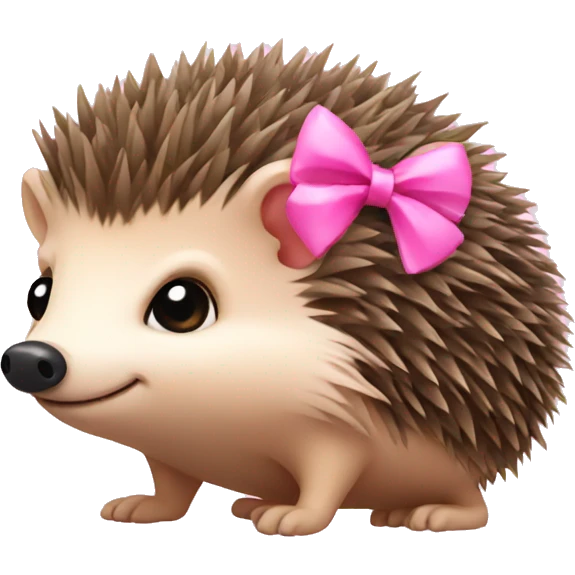 hedgehog with a pink bow emoji