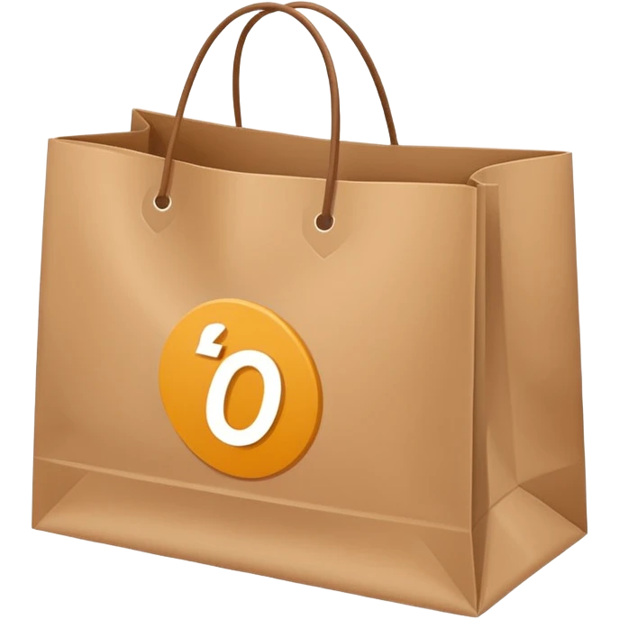 shopping bag with a graph symbol emoji