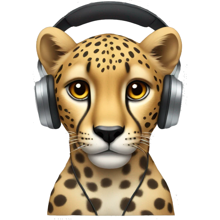 cheetah but with headphones emoji