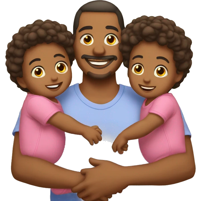 dad with Triplets babies emoji