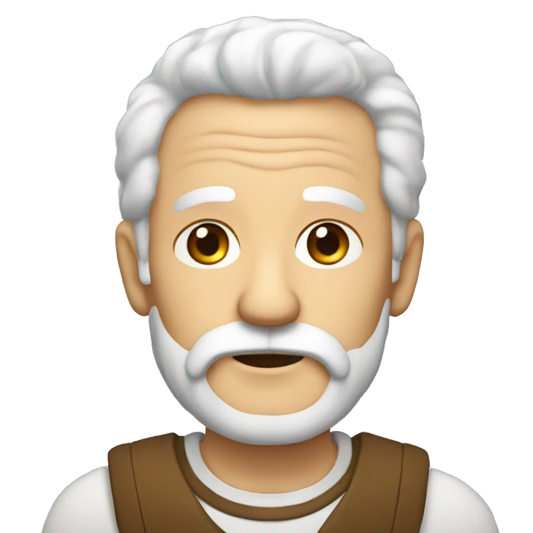 anciano con barba larga y blanca y corona emoji