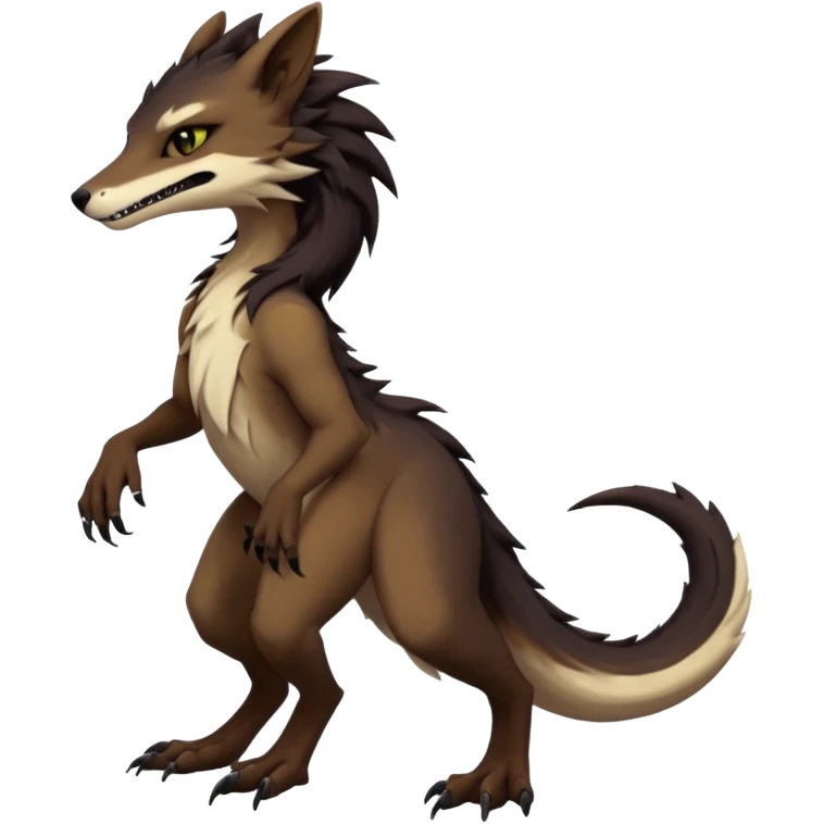 Brown and beige badass elegant wild beautiful natural cute badass epic exotic anthro modern furry sergal-vernid-creature, full body, dark-brown-black-gradient pretty hair, aesthetic, art by LiLaiRa, art by art by Falvie emoji