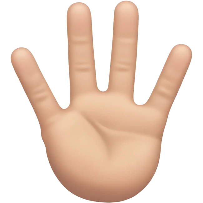 A hand with 5 fingers: the thumb, index finger, and pinky extended, while the middle and ring fingers are folded down emoji