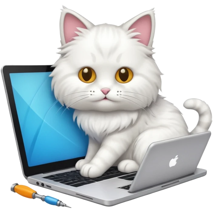 one cat repair windows laptop emoji