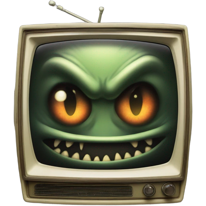 a scary alien on a TV screen emoji