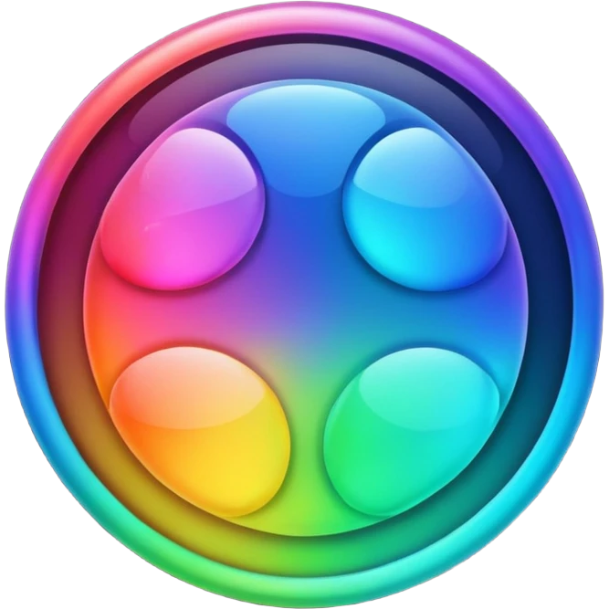 rainbow color round cells emoji