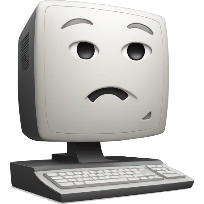 computer with a face emoji