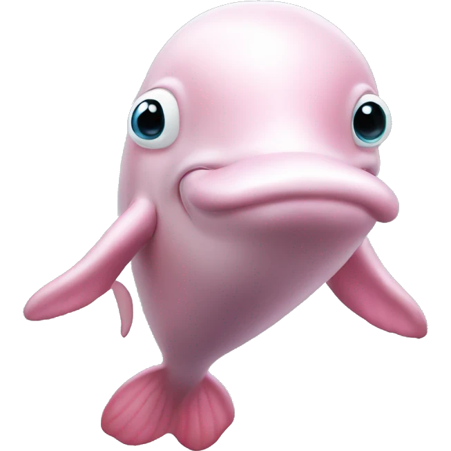 Pink beluga whale with eyelashes  emoji