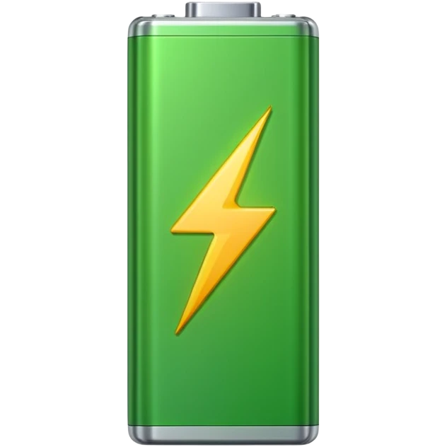 bateria carada al 100% para un video de tecnologia  con linea verdes emoji