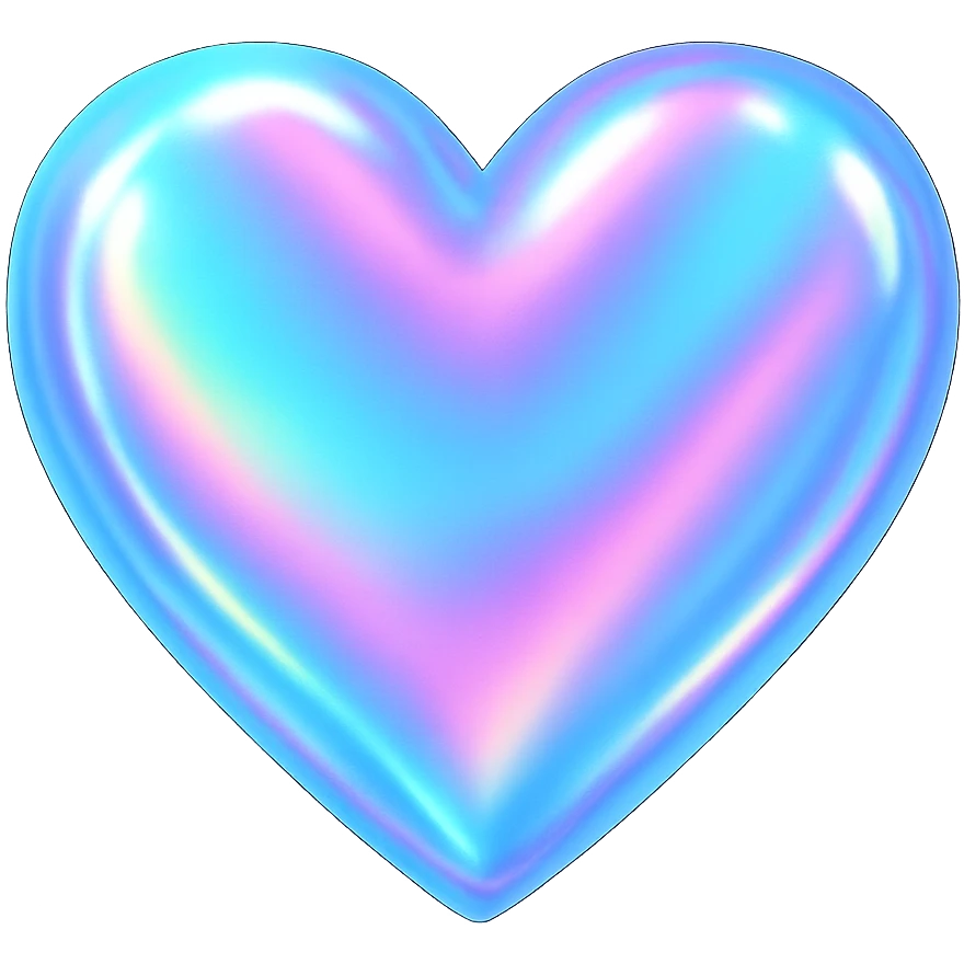 heart with a holographic effect emoji