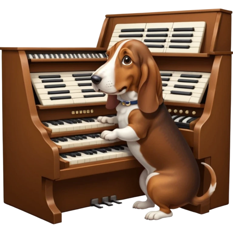 bassethound playing hammond emoji