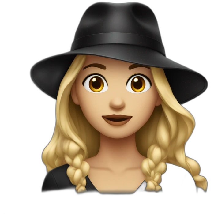 Girl in black hat emoji