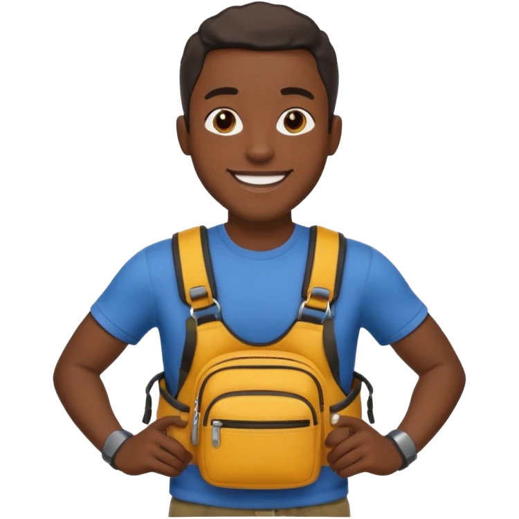 black man with waist bags emoji