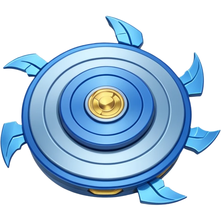 A blue Beyblade with 3 pointed blades like Victory Valtryek emoji
