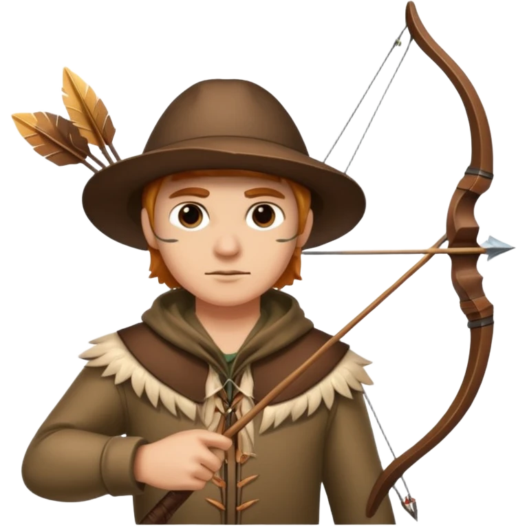 The classic hunter image with bow and arrow emoji