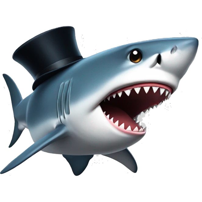 shark with tophat emoji