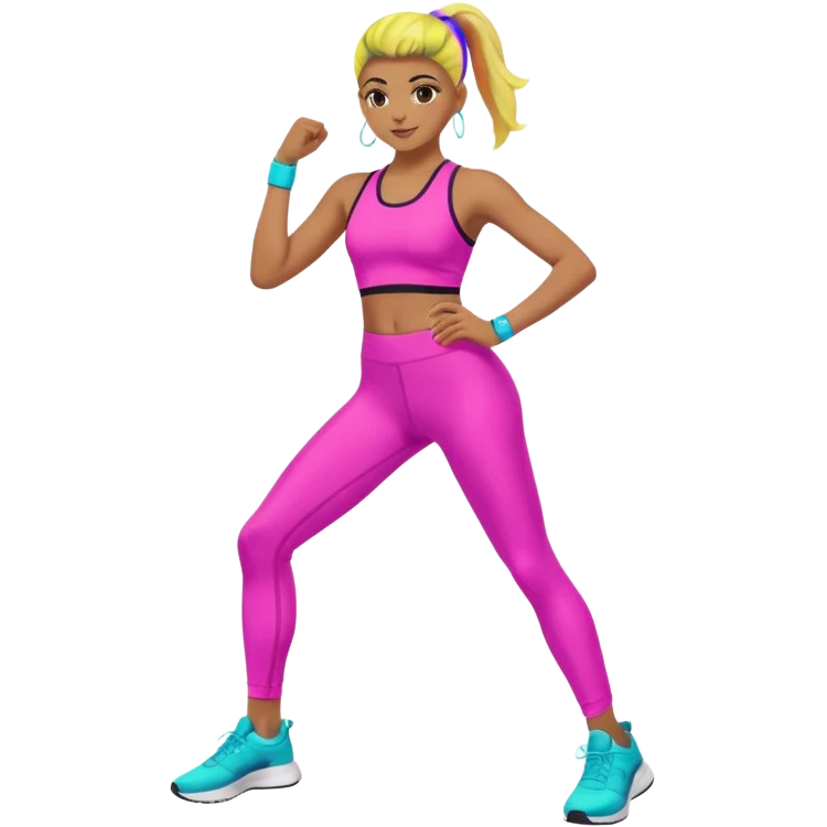 glow 80's work out emoji