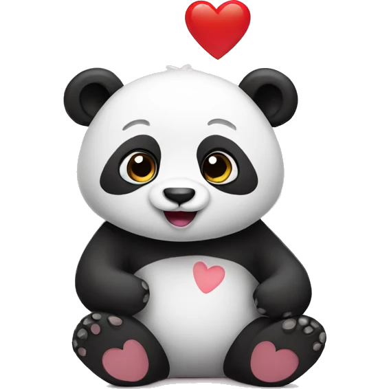 Panda with heart emoji