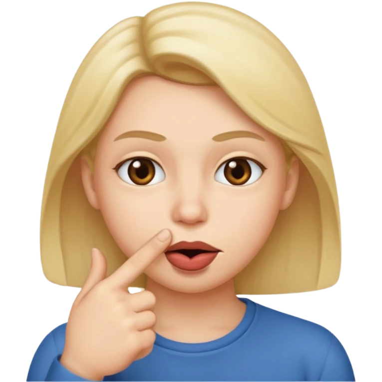 finger in mouth with a smirky face  emoji