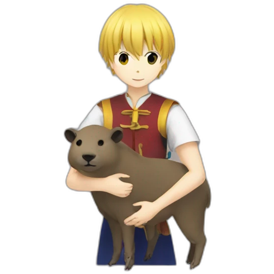 kurapika holding a capybara emoji