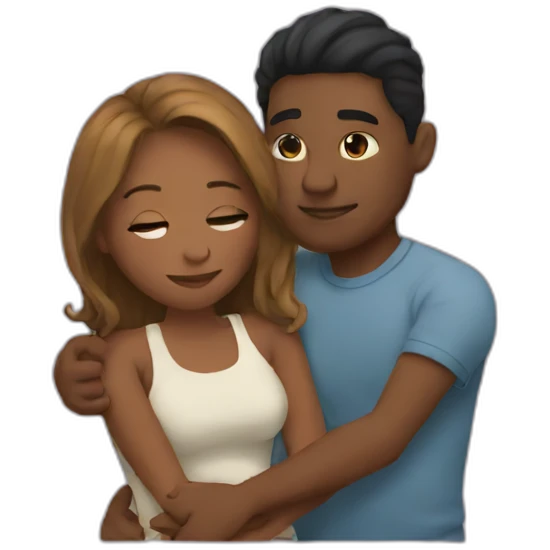 Couples cuddling emoji