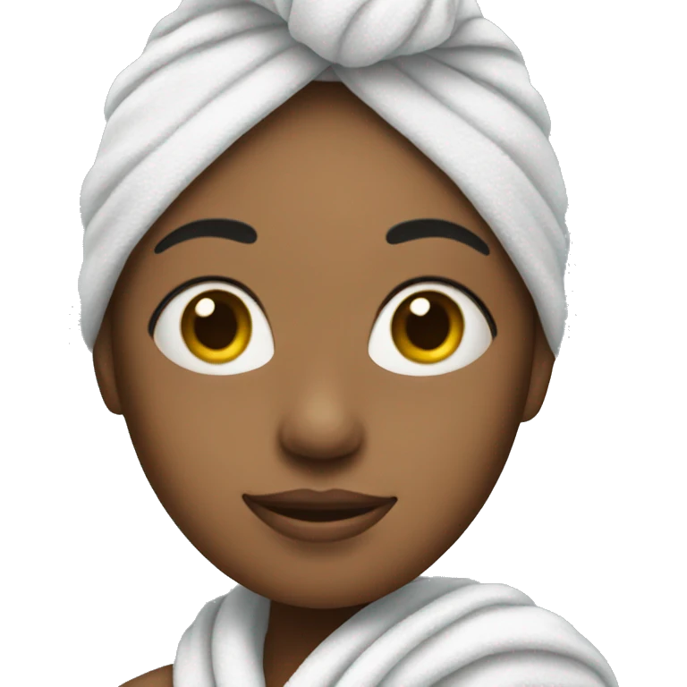 girl wearing a towel on head emoji