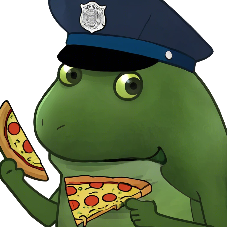 Cop eating a pizza  emoji