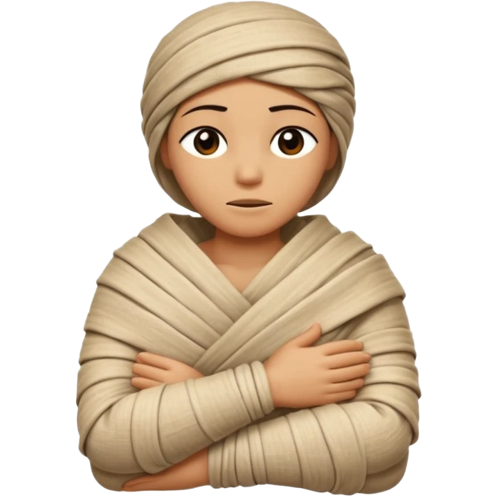 Ancient mummy laying down with arms crossed asleep emoji