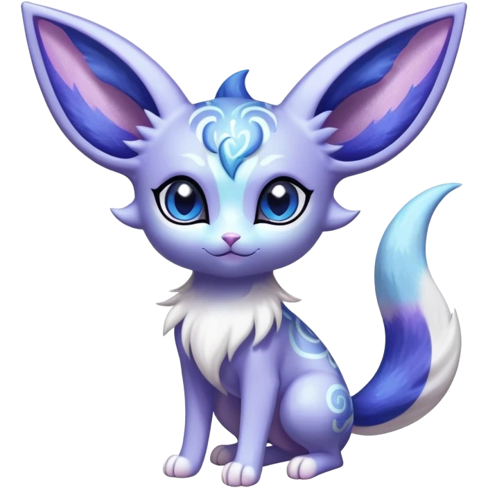 Shiny Exotic Cute Adorable Majestic Ethereal Sparkly Espeon-Meowstic-Hybrid-Creature with pattern-markings emoji