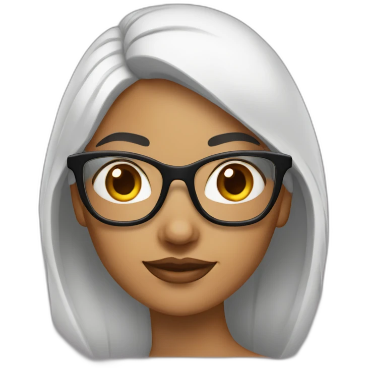 femme indienne avec des lunette au cheuveux lisse  emoji